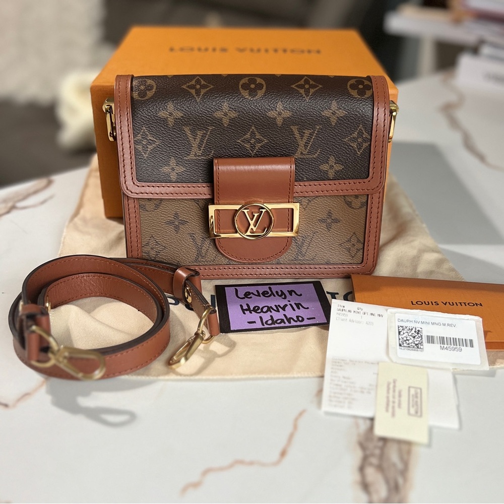 Authentic Louis Vuitton Dauphine Mini Mng Reverse